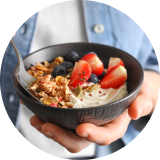 bowl of granola and fruit