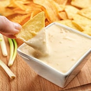 C25 chips and queso dip tray